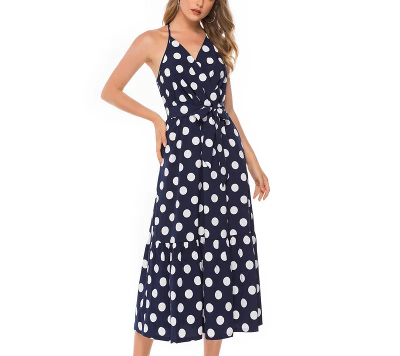 Polka Dot Summer Sleeveless Sexy Dress