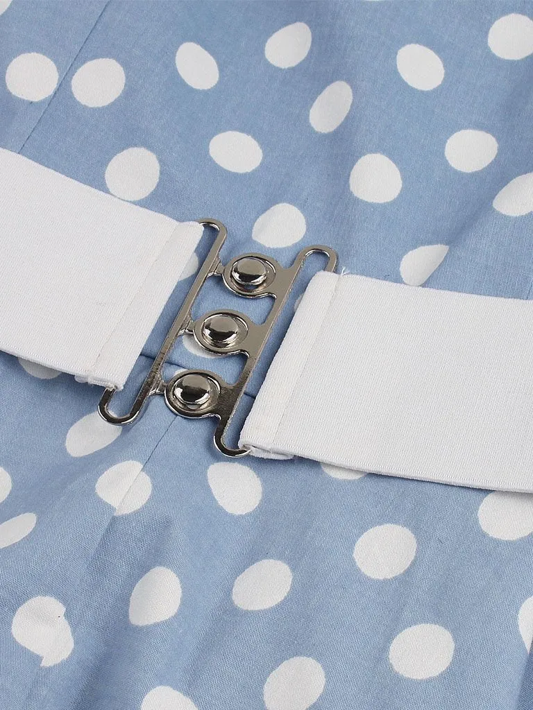 Polka Dots Off the Shoulder High Waist Halter 1950 Dress