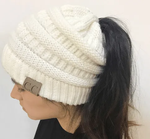 PONYTAIL/MESSY BUN BEANIE CAP