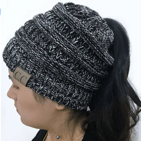 PONYTAIL/MESSY BUN BEANIE CAP