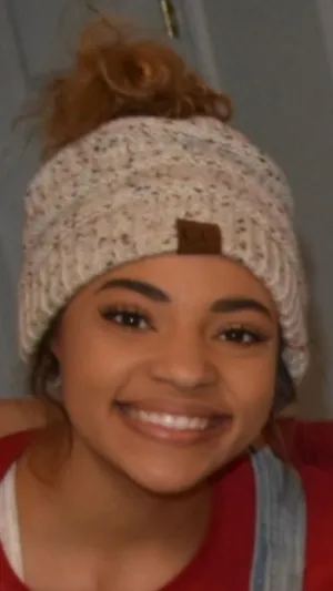 PONYTAIL/MESSY BUN BEANIE CAP
