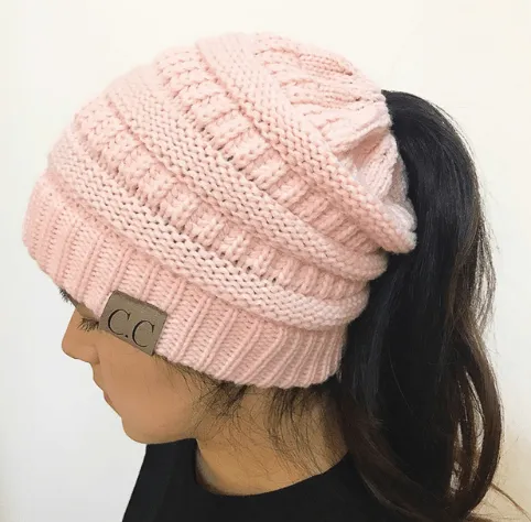 PONYTAIL/MESSY BUN BEANIE CAP