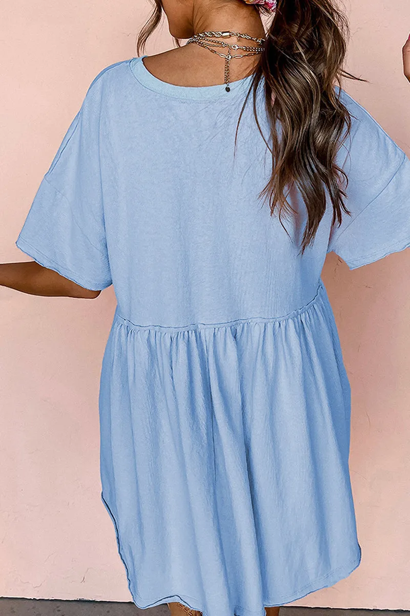 PREORDER! ETA 4/8 Pure And Simple Sky Blue Babydoll Dress **SHIPPING EXPECTED TO BEGIN ON DATE 4/8**