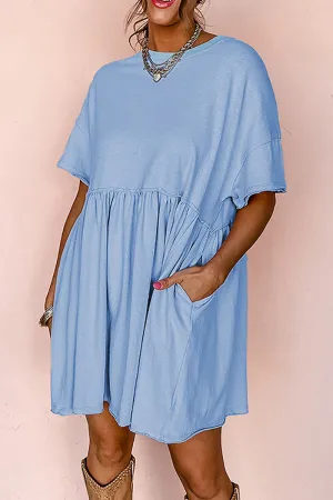 PREORDER! ETA 4/8 Pure And Simple Sky Blue Babydoll Dress **SHIPPING EXPECTED TO BEGIN ON DATE 4/8**