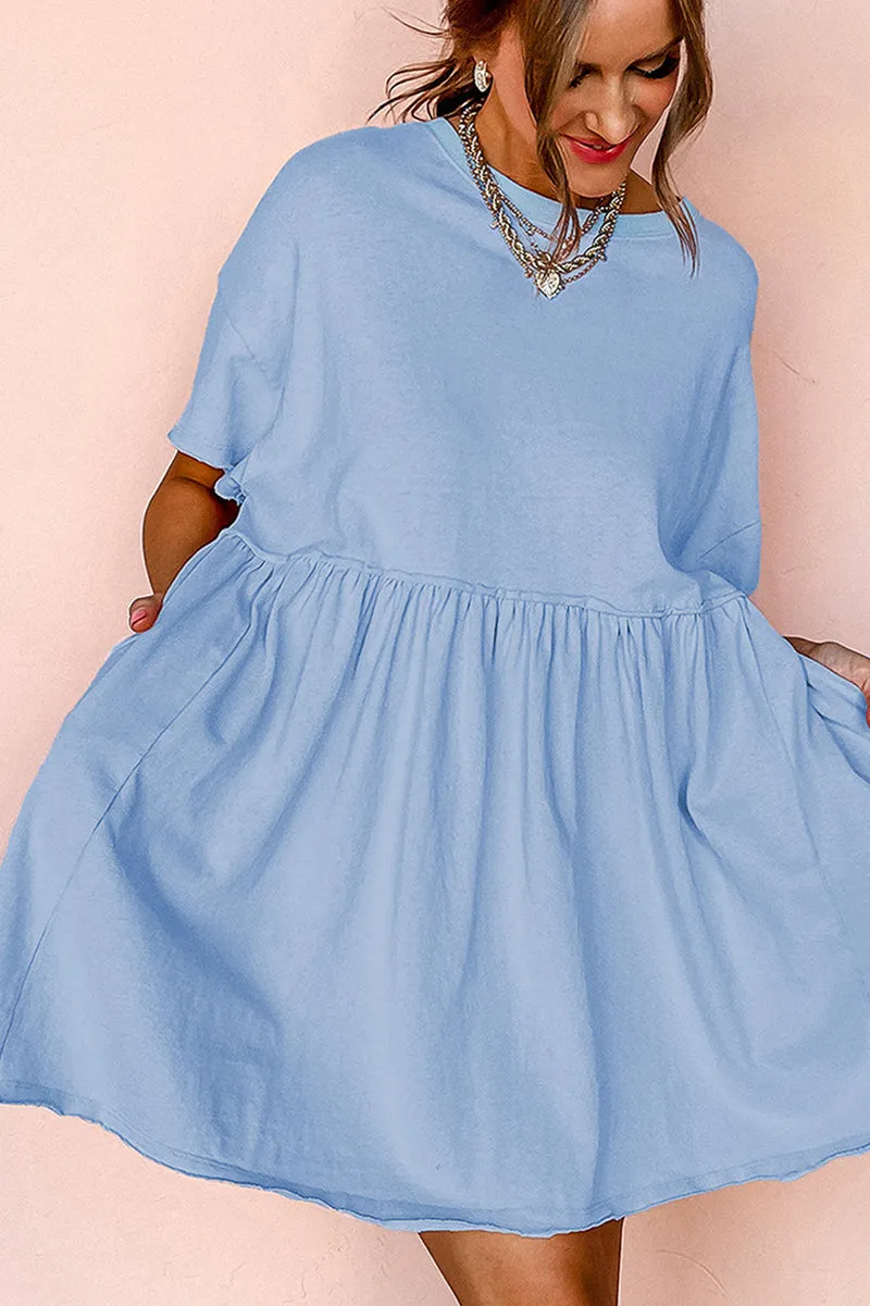 PREORDER! ETA 4/8 Pure And Simple Sky Blue Babydoll Dress **SHIPPING EXPECTED TO BEGIN ON DATE 4/8**