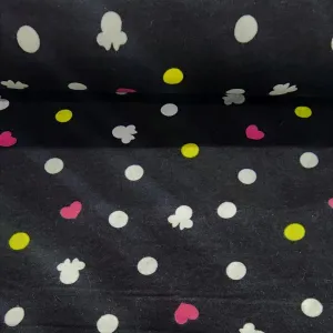 Printed Flannel Fabric Black Dot 110 cm