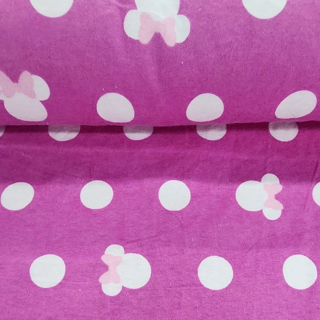 Printed Flannel Fabric Minnie Pink 110 cm
