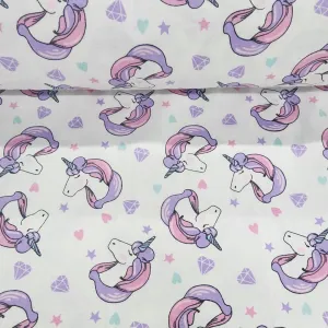 Printed Flannel Fabric Unicorn 110 cm