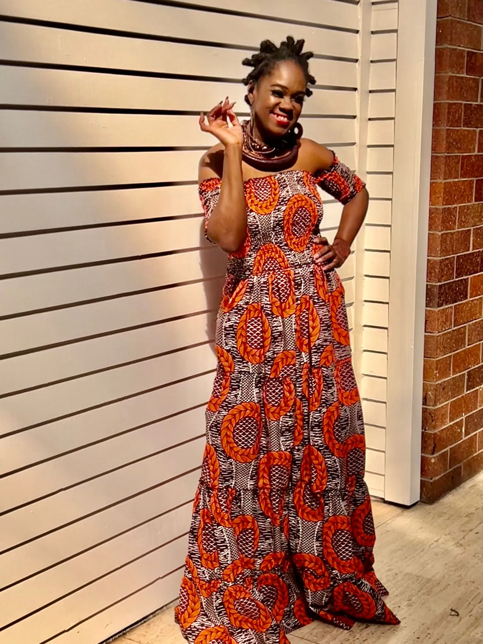 Printed Strapless Dress