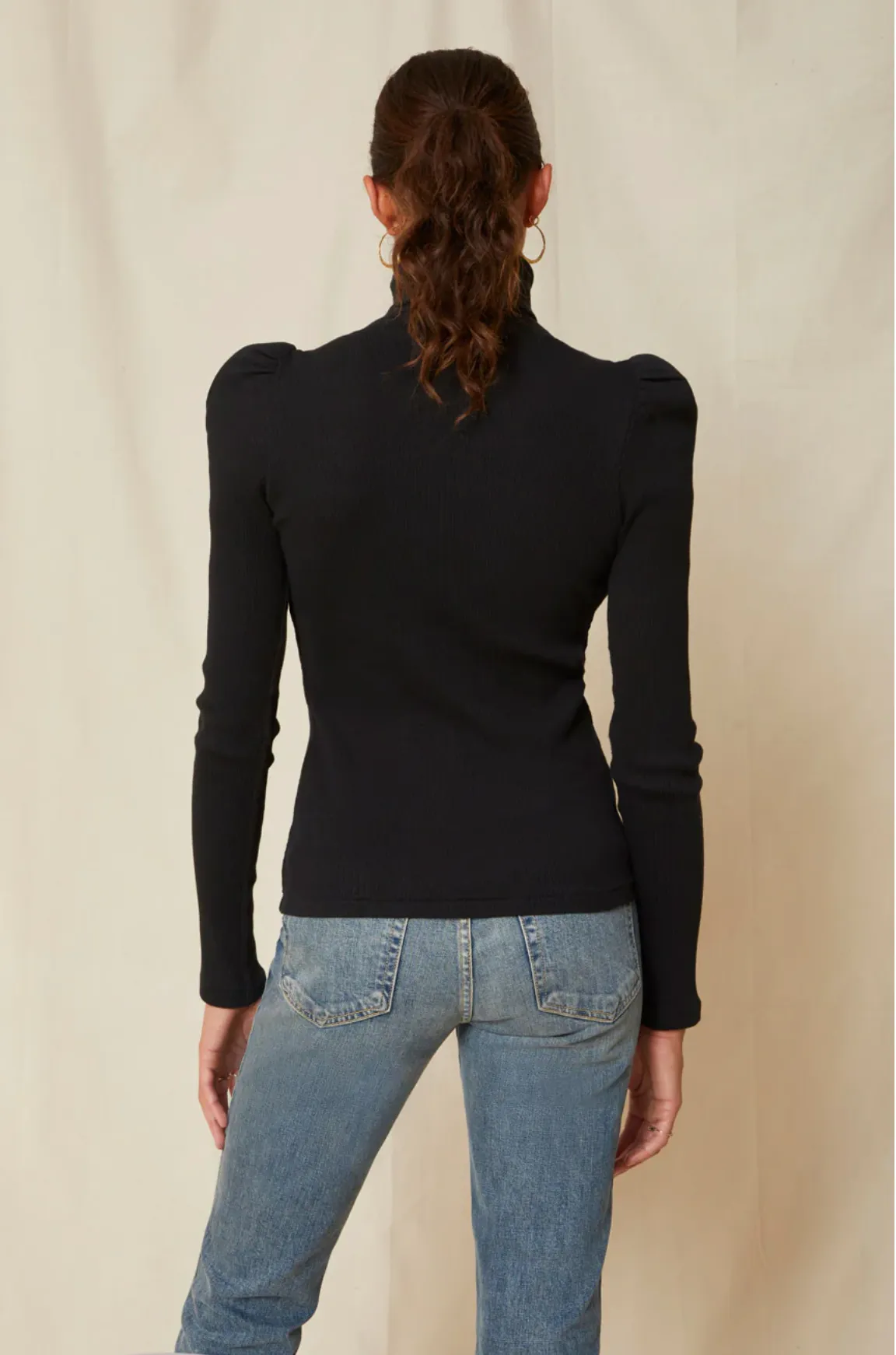 Puff Sleeve Turtleneck