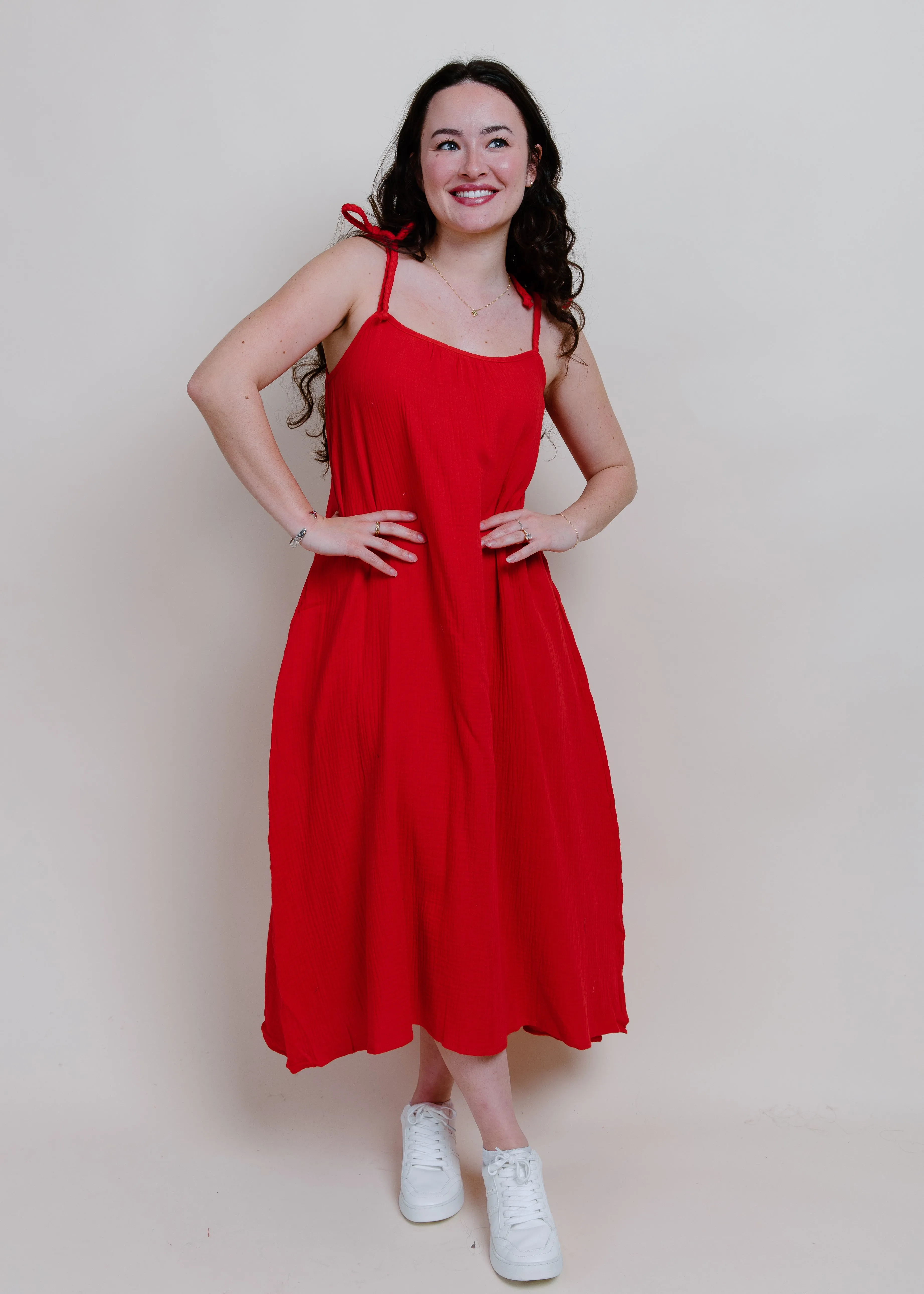 Pyper Midi Dress - Red