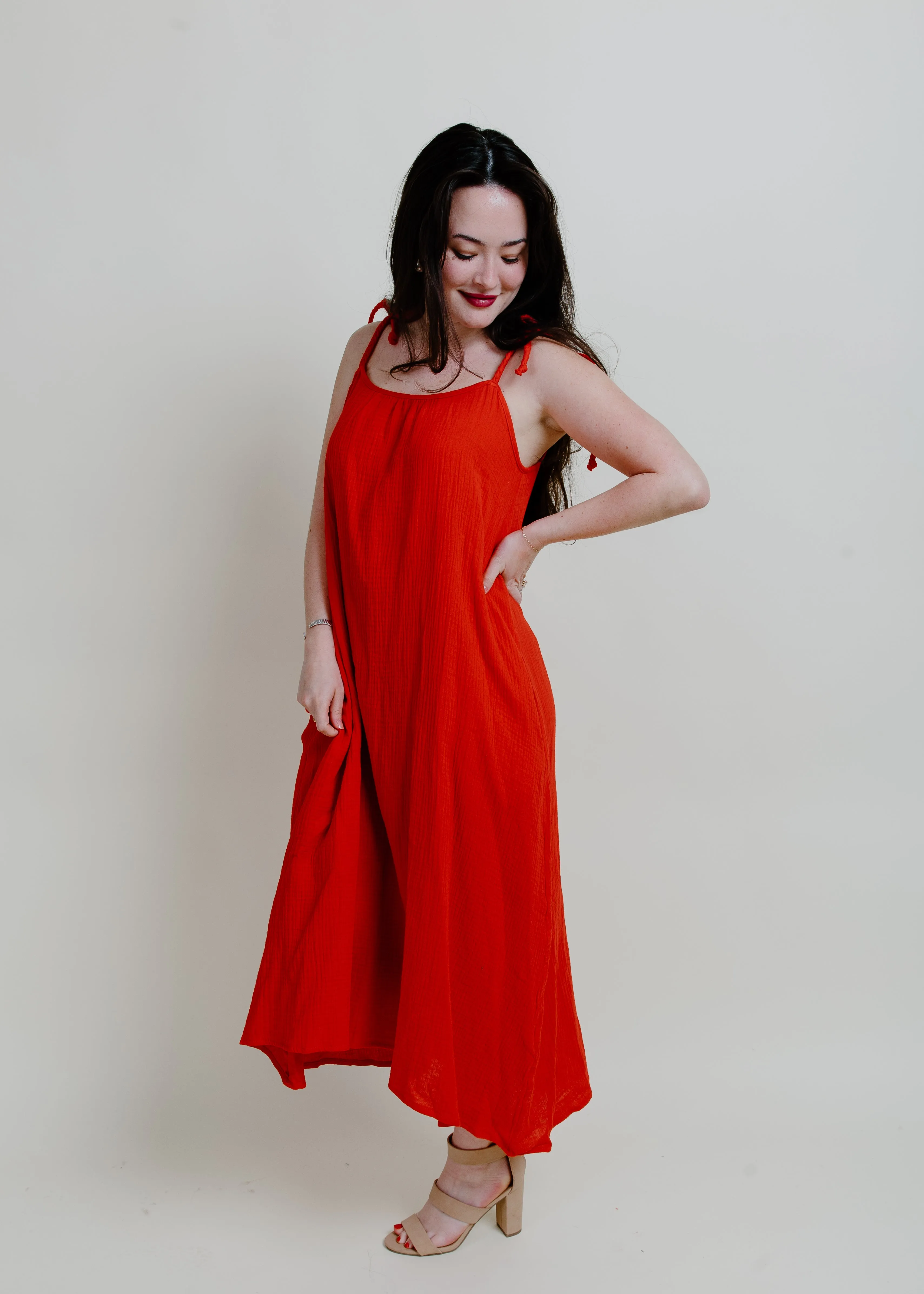 Pyper Midi Dress - Red