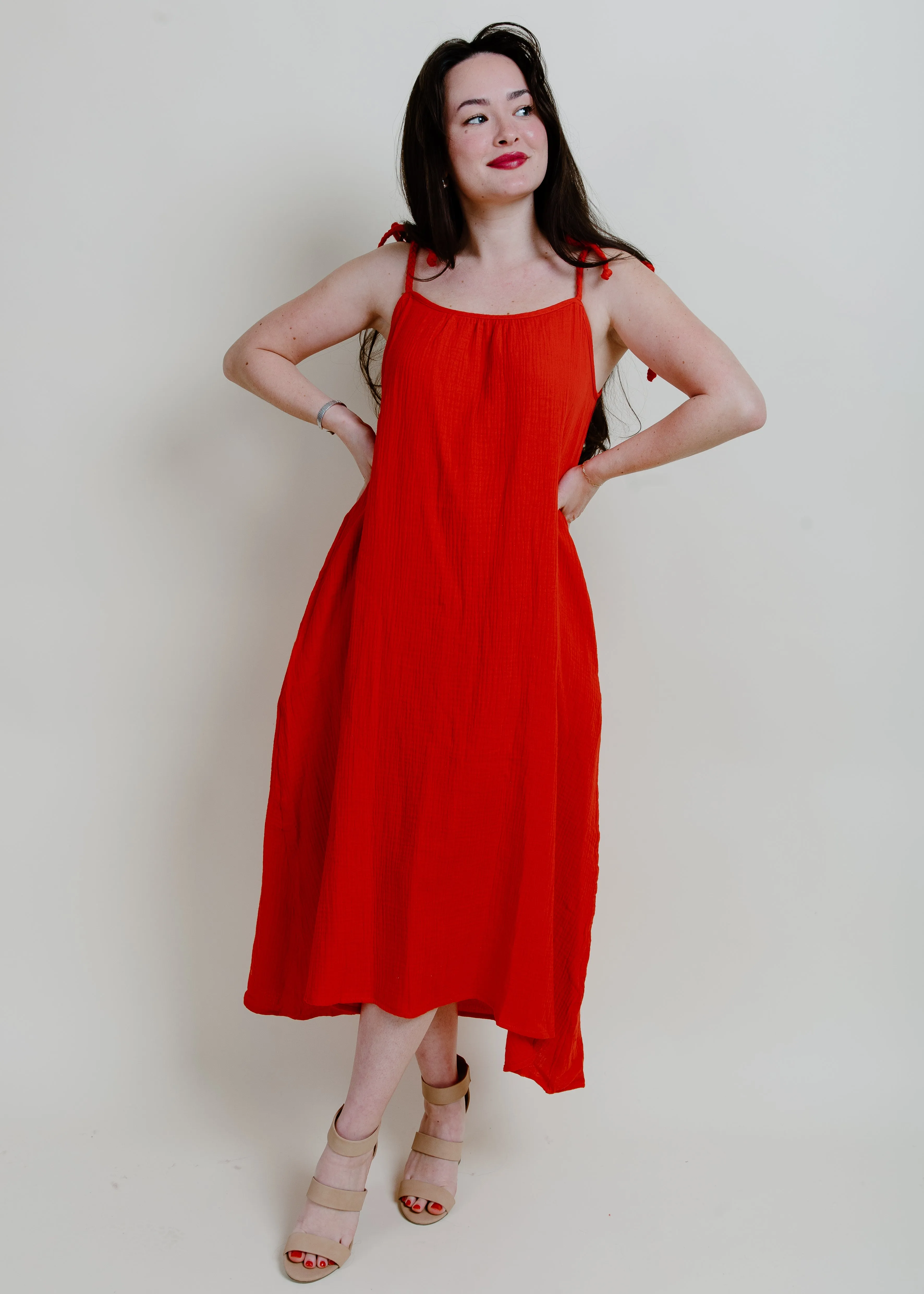 Pyper Midi Dress - Red