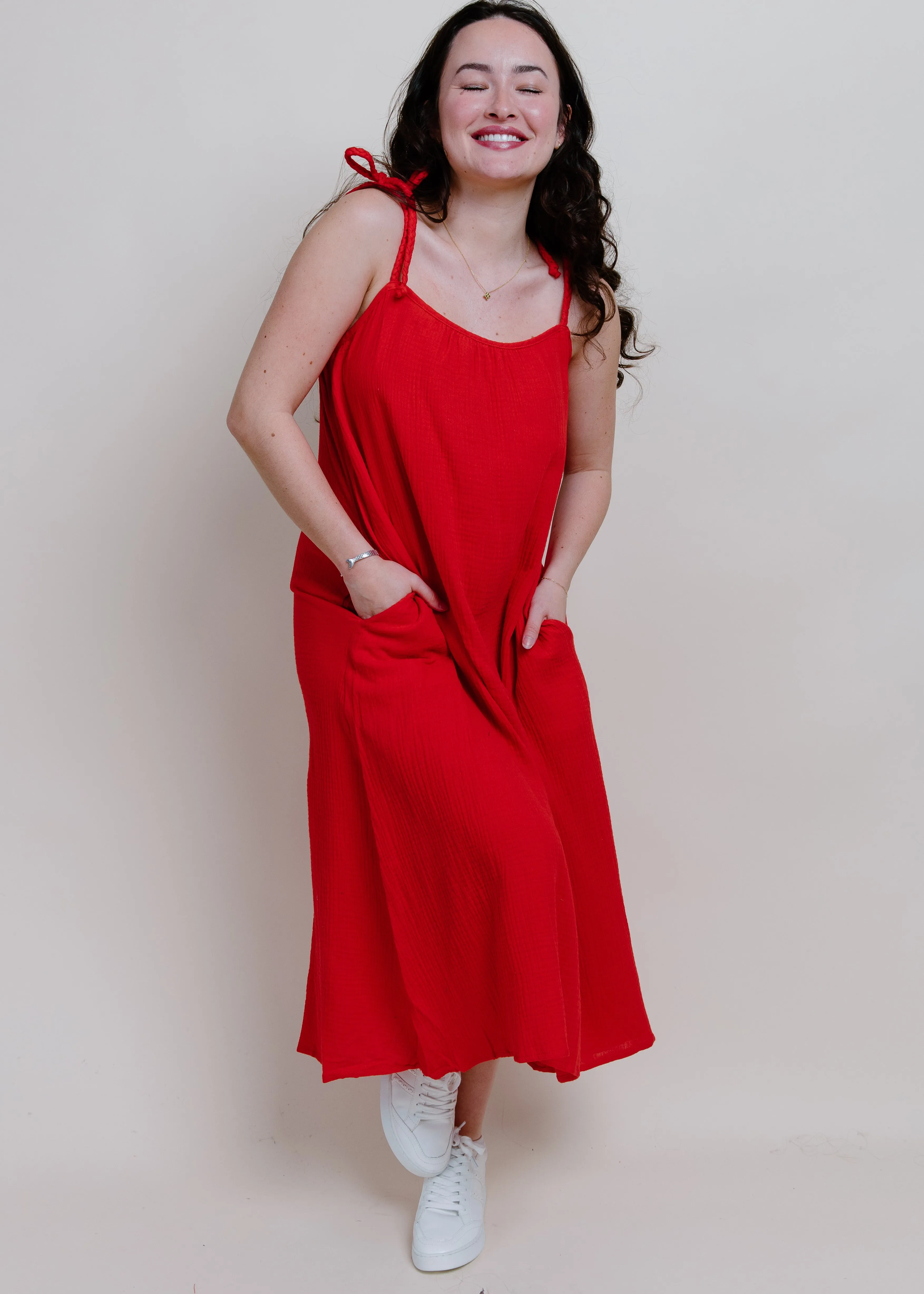 Pyper Midi Dress - Red
