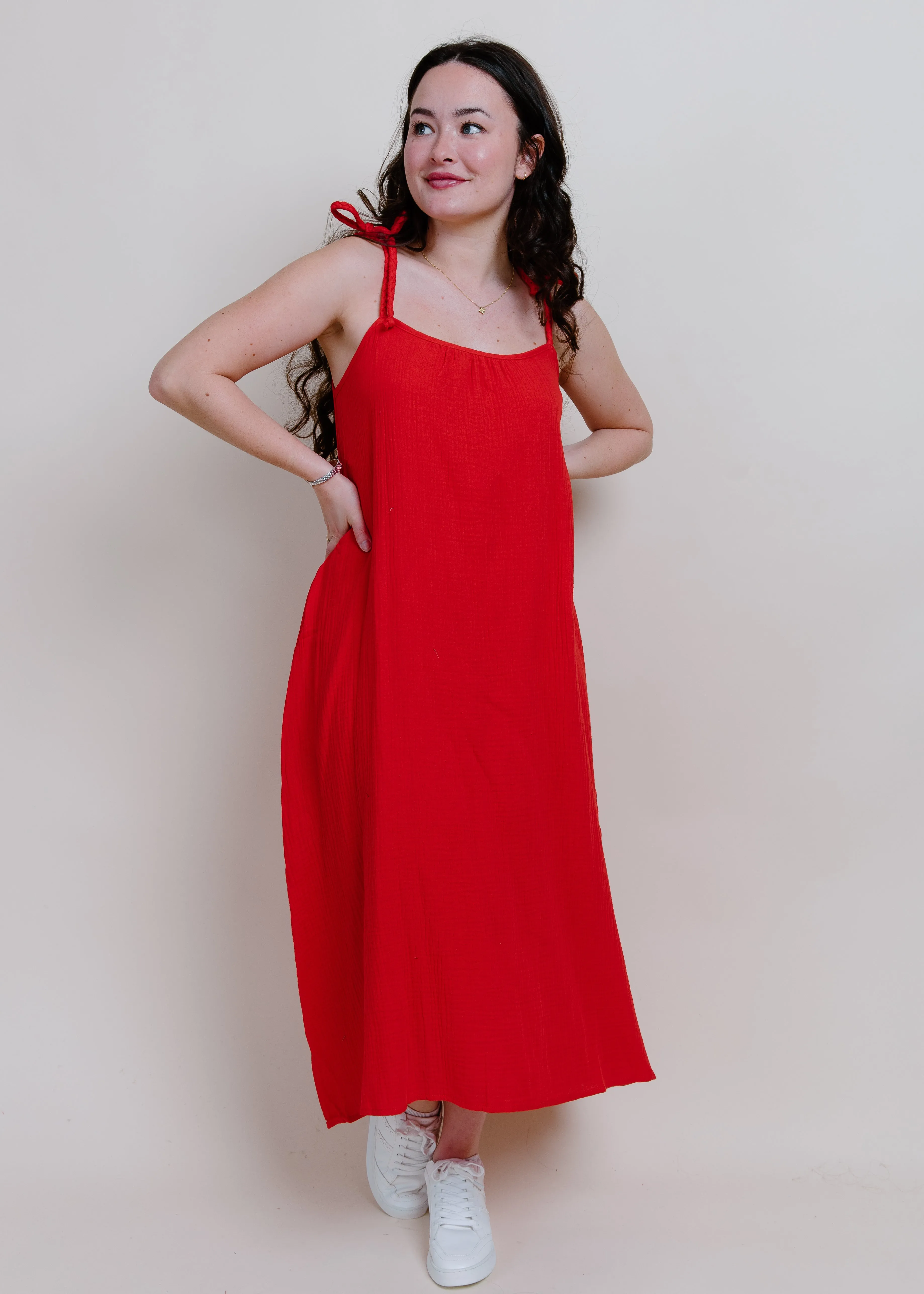 Pyper Midi Dress - Red