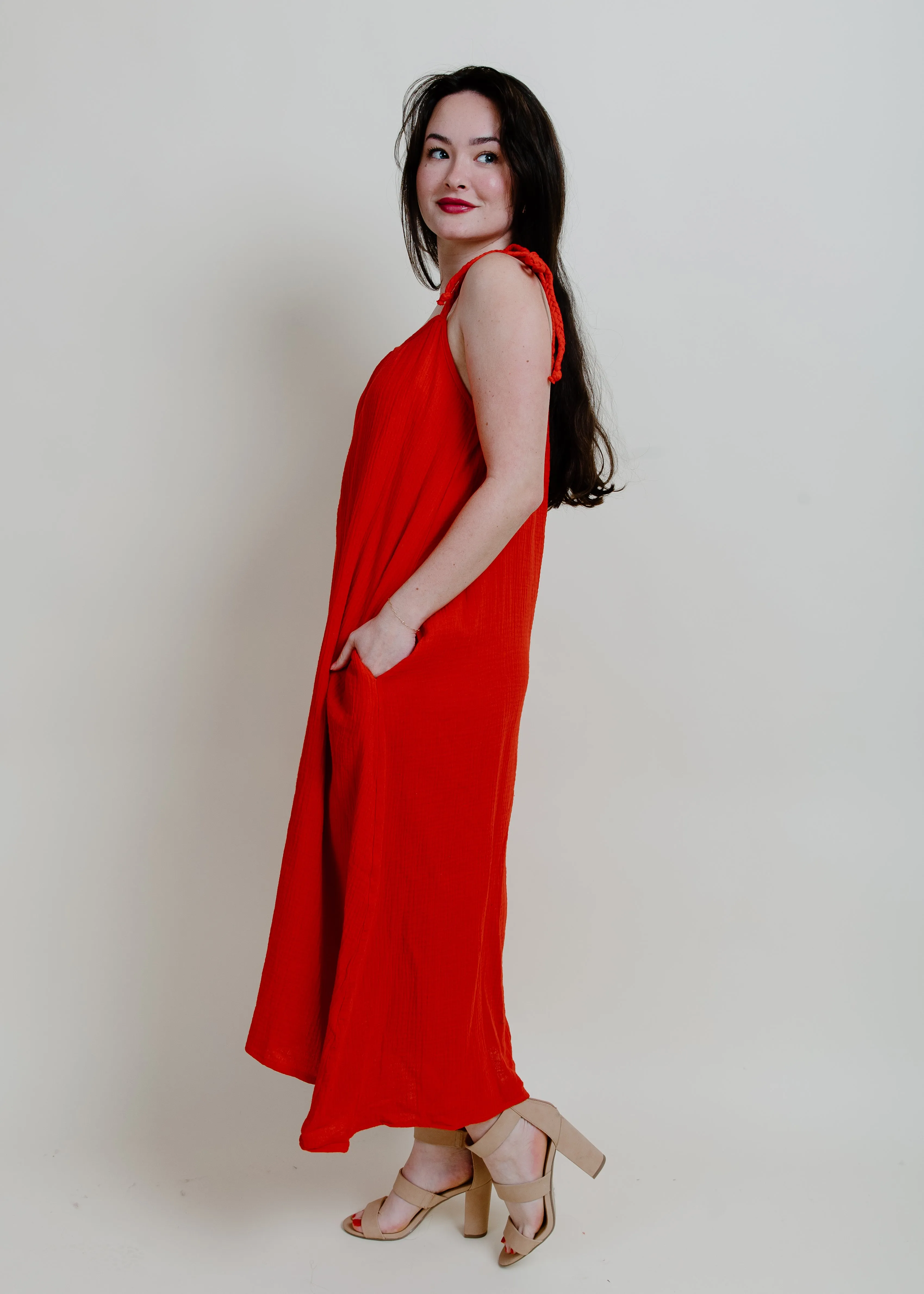Pyper Midi Dress - Red