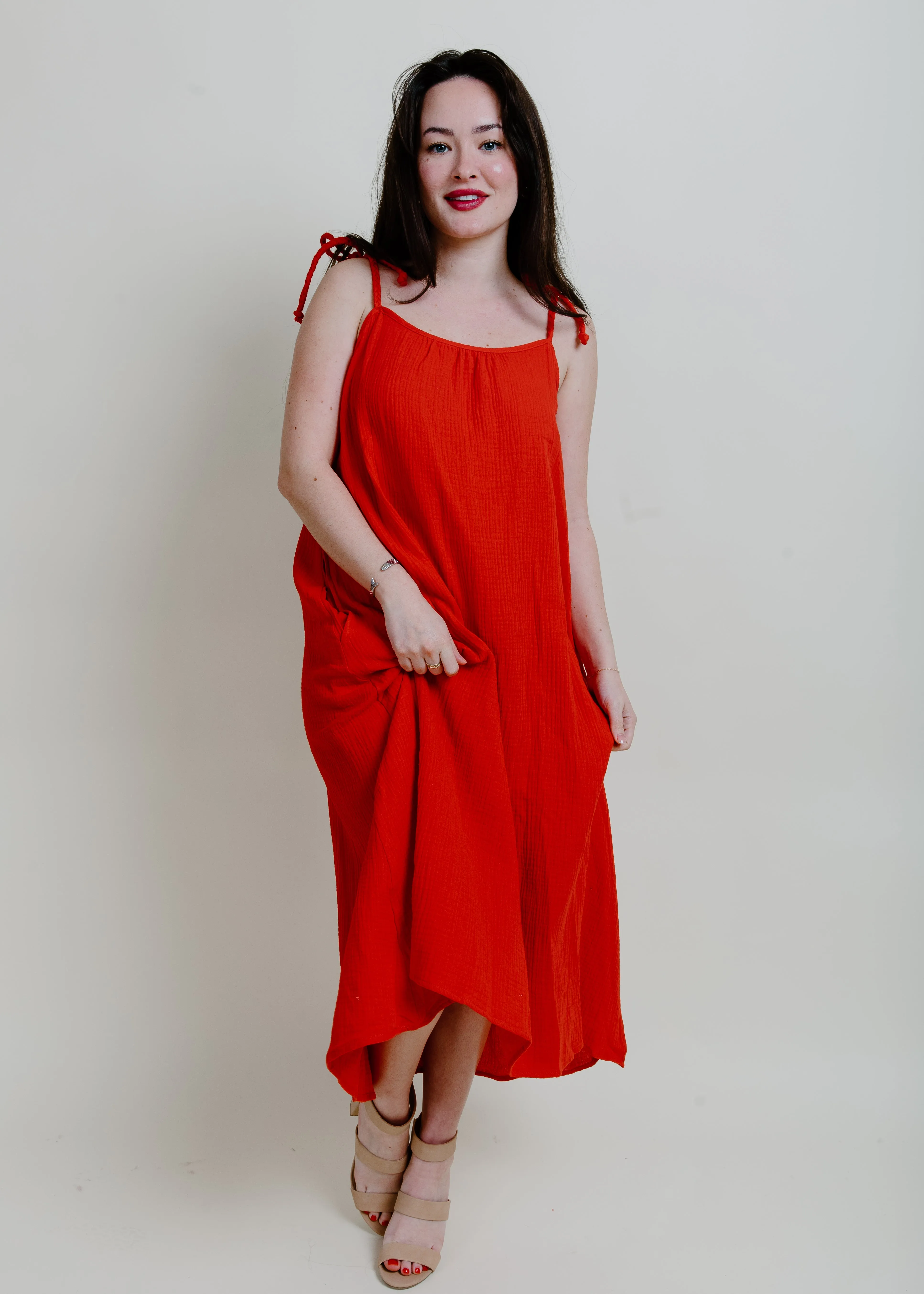 Pyper Midi Dress - Red