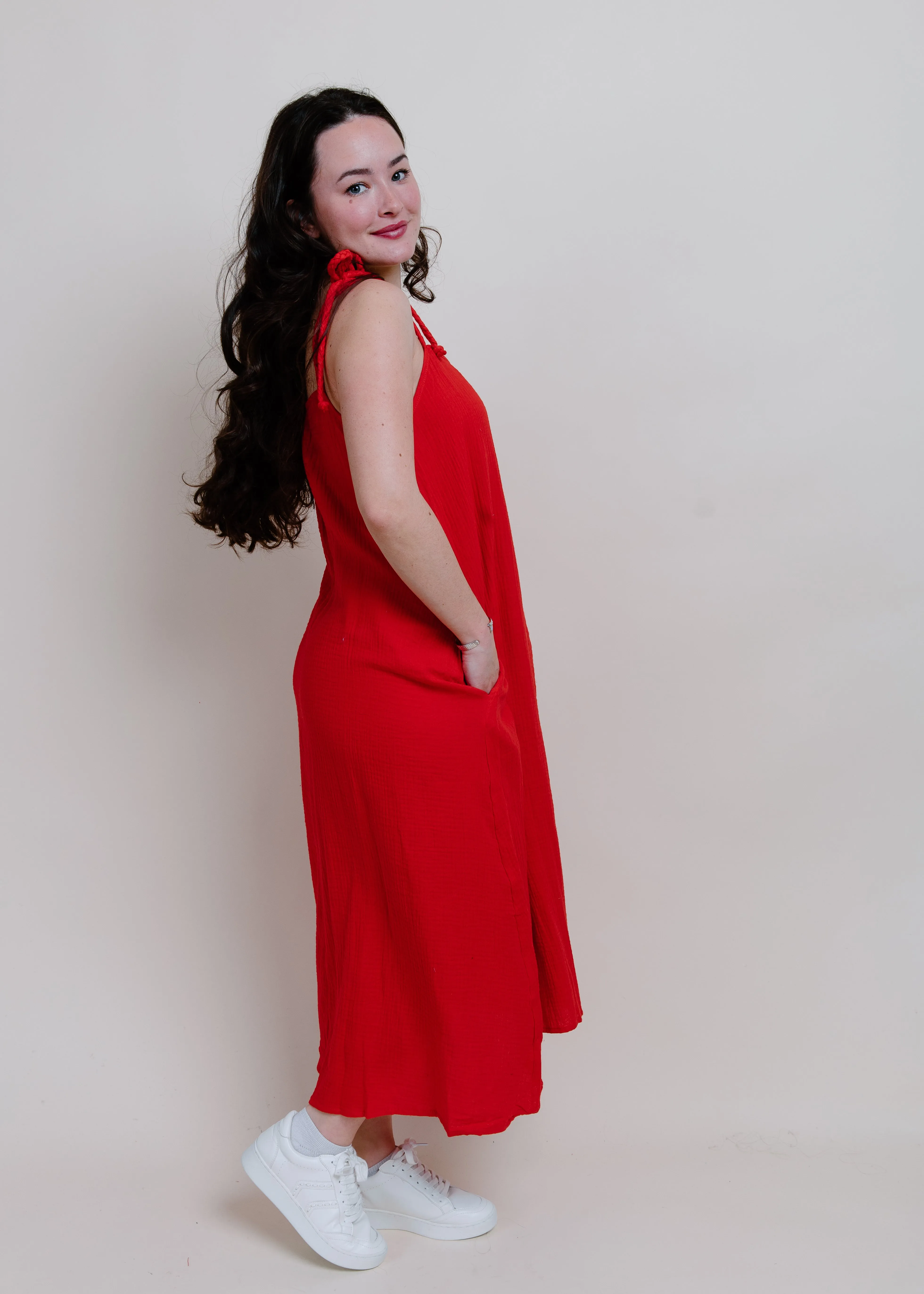 Pyper Midi Dress - Red