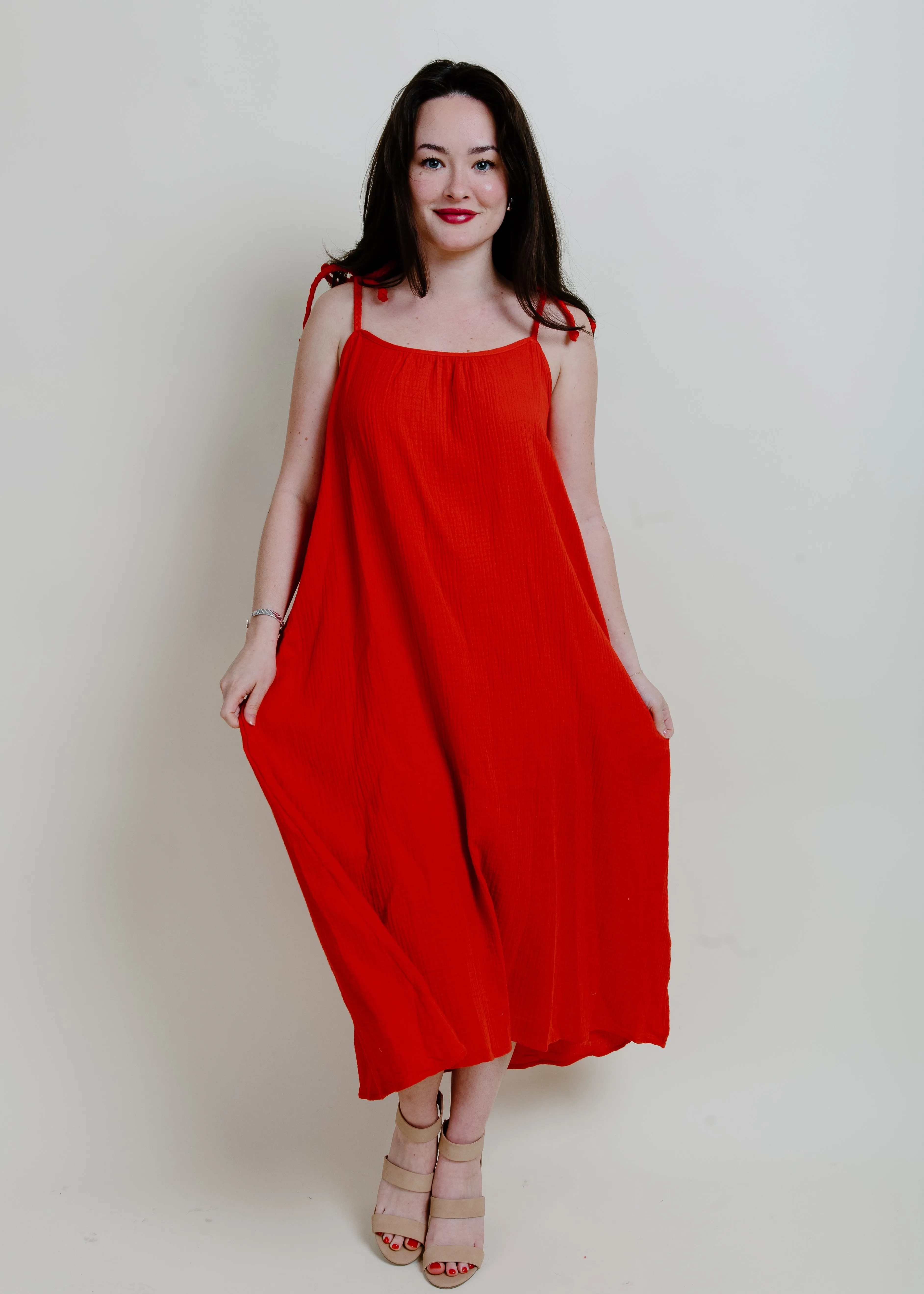 Pyper Midi Dress - Red