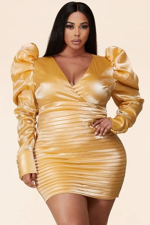 "JULIANA" LONG SLEEVE MINI DRESS (PLUS SIZE)