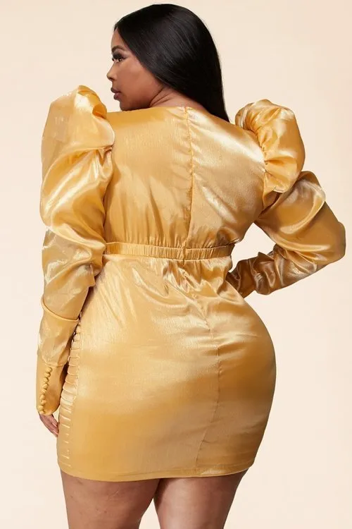 "JULIANA" LONG SLEEVE MINI DRESS (PLUS SIZE)