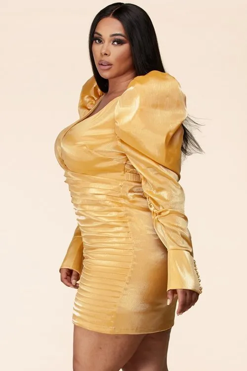 "JULIANA" LONG SLEEVE MINI DRESS (PLUS SIZE)
