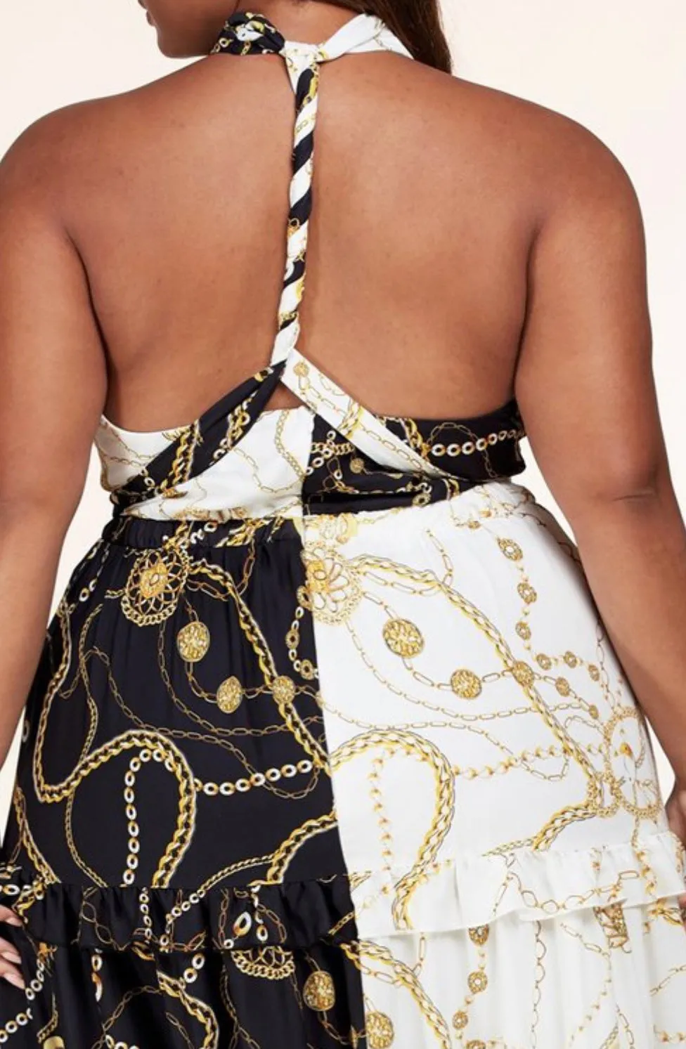 "NEW YORK" BLACK & WHITE MAXI DRESS ( PLUS SIZE)