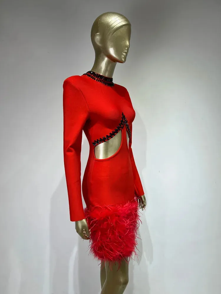 Red Mini Bandage Dress