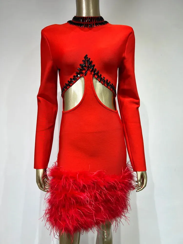 Red Mini Bandage Dress