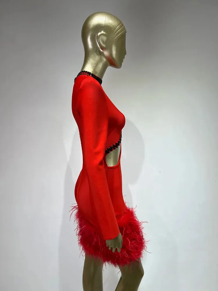 Red Mini Bandage Dress