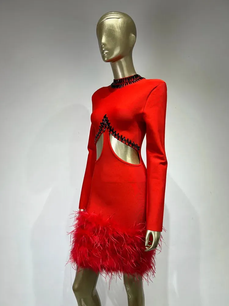 Red Mini Bandage Dress