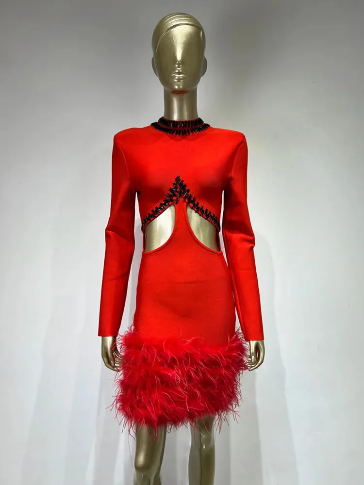 Red Mini Bandage Dress