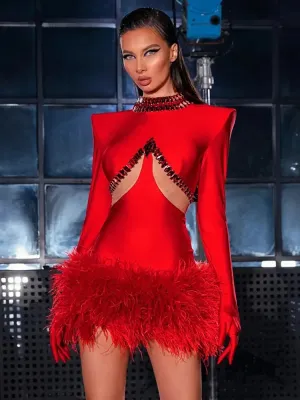 Red Mini Bandage Dress
