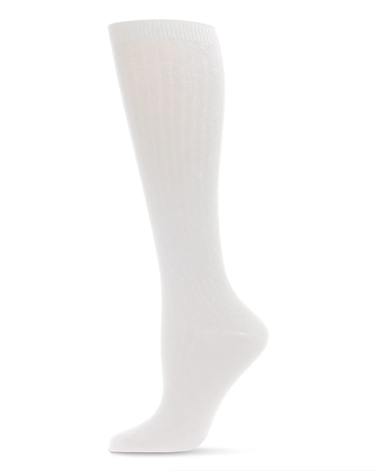 Ribbed Cotton Blend Knee High Sock