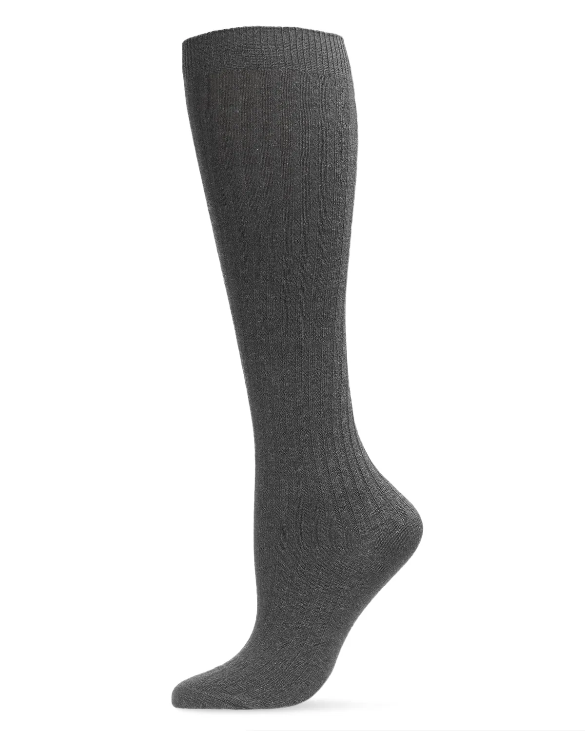 Ribbed Cotton Blend Knee High Sock