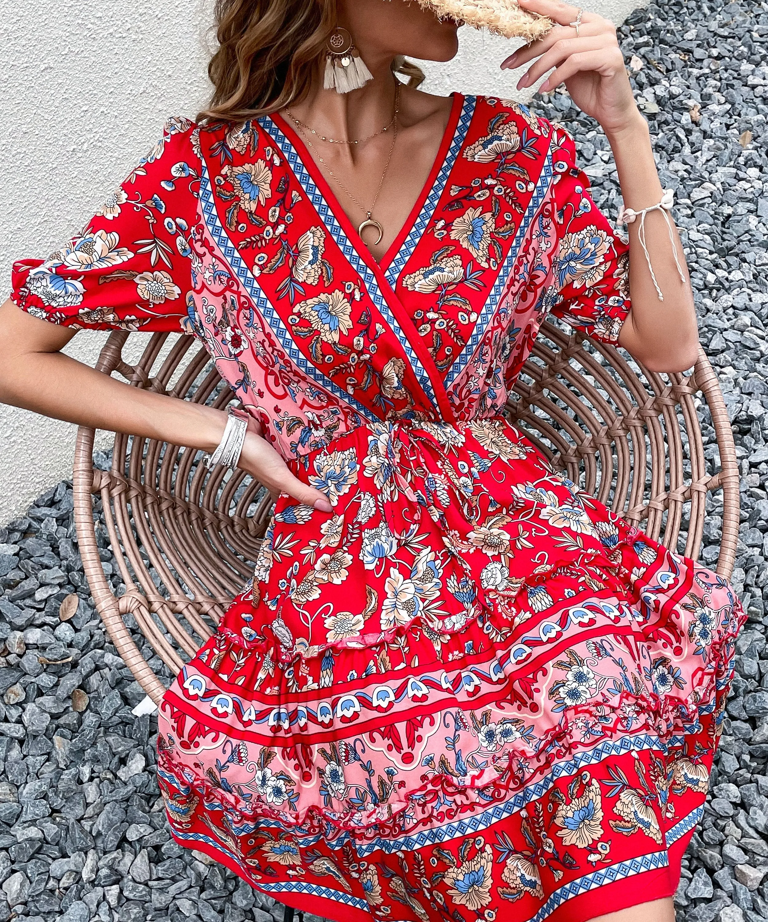 Ricarda Dress - Red Print