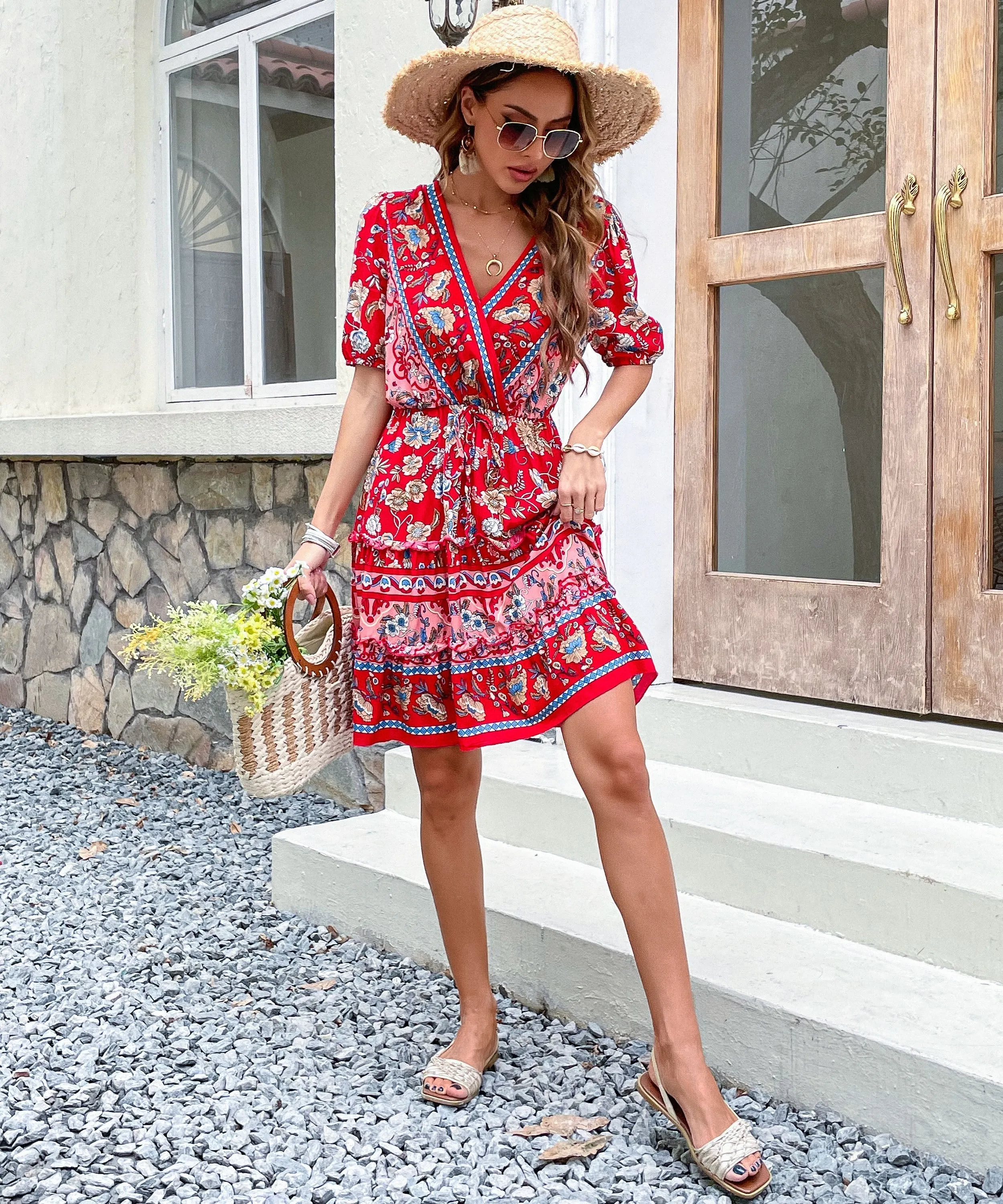 Ricarda Dress - Red Print
