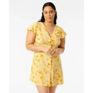 RIP CURL SUMMER RAIN BUTTON THROUGH DRESS STRAW