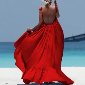 Rose Red Boho Maxi Dress