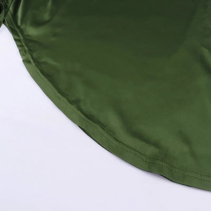 Ruched Satin Summer Dress
