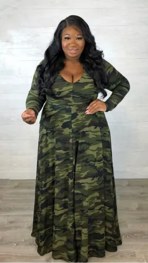 Ryan Camo Maxi Dress