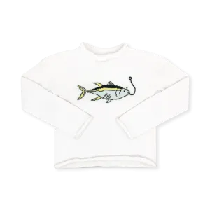 Ryan Sweater - Sterling White, Fish