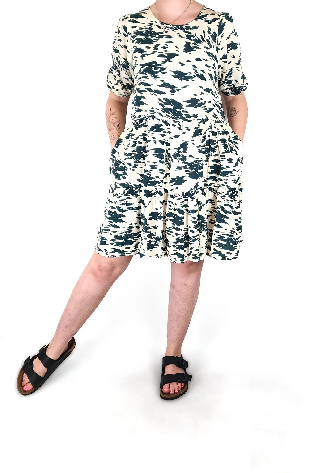 Sass green and white dress size 12