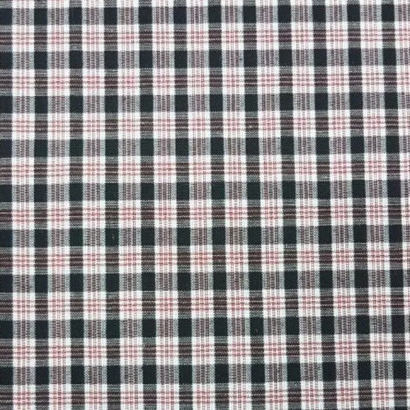 School Checks Fabric Black