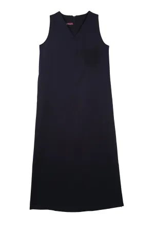 School Uniform V Neck Navy Blue Dress