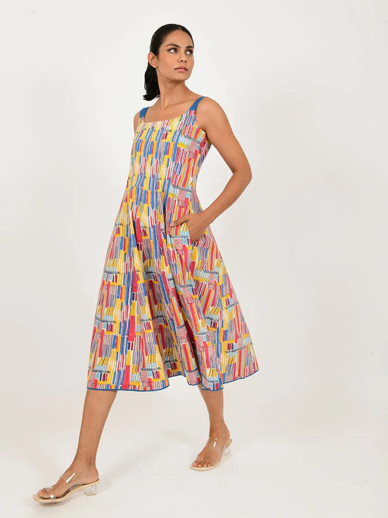 Scribble Multi Doll Linen Dress
