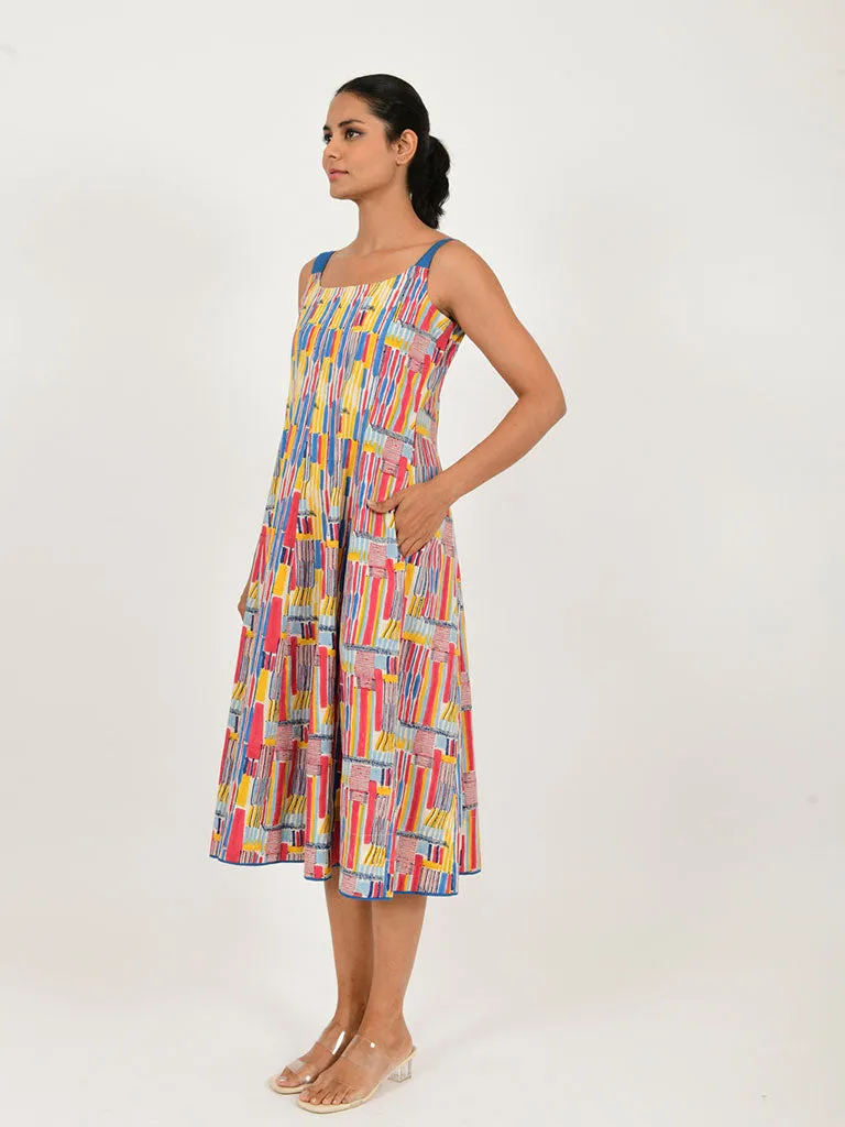 Scribble Multi Doll Linen Dress