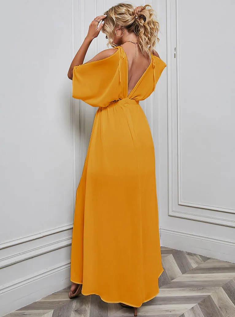 Sexy Chiffon Split Front Summer Long Dresses