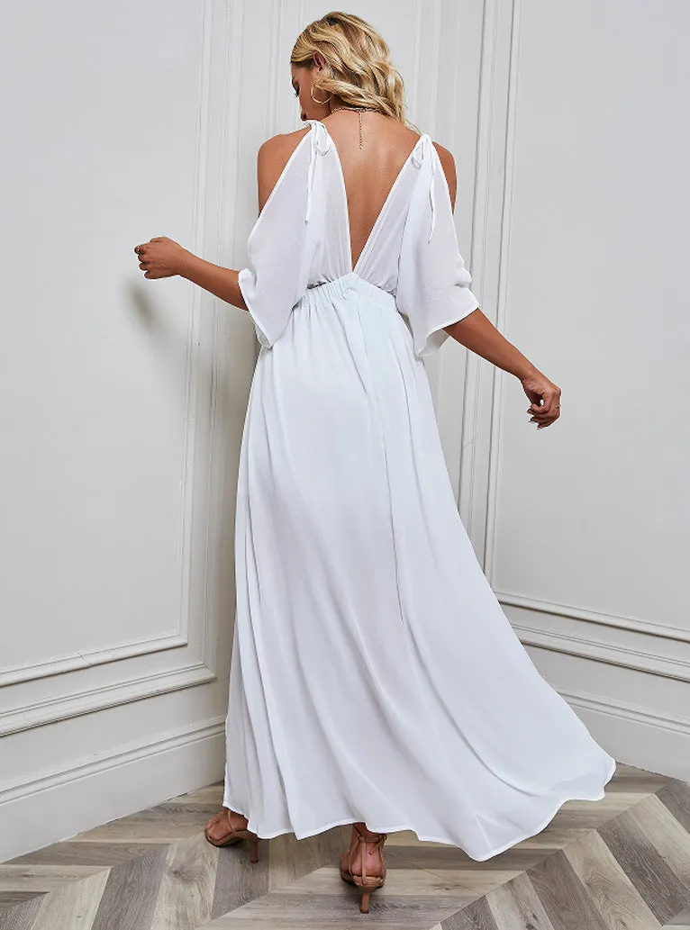 Sexy Chiffon Split Front Summer Long Dresses