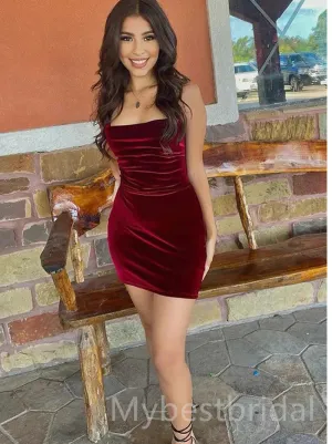 Sexy Square Sleeveless Sheath Short Mini Homecoming Dress,  HDS0126